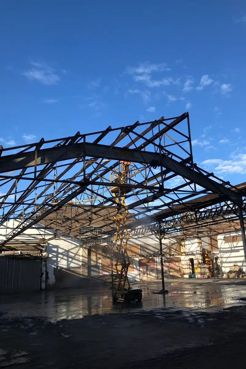 Warehouse being demolished